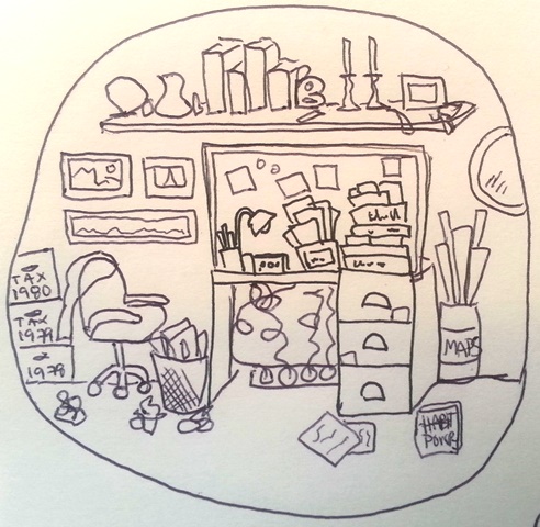 clutter in the office cartoon