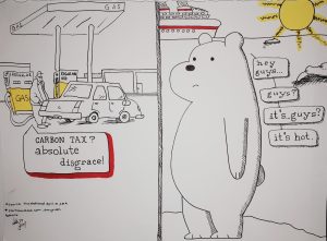 Climate Change Carbon Tax - Polar Bear Cruise Ship Sun Melting Ice - KW Professional Organizers