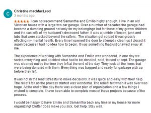 KW Professional Organizers 5 Star Review - Chris
