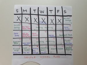 Sample Moving Schedule - Calendar Plan - Visual Aid - KW Professional Organizers