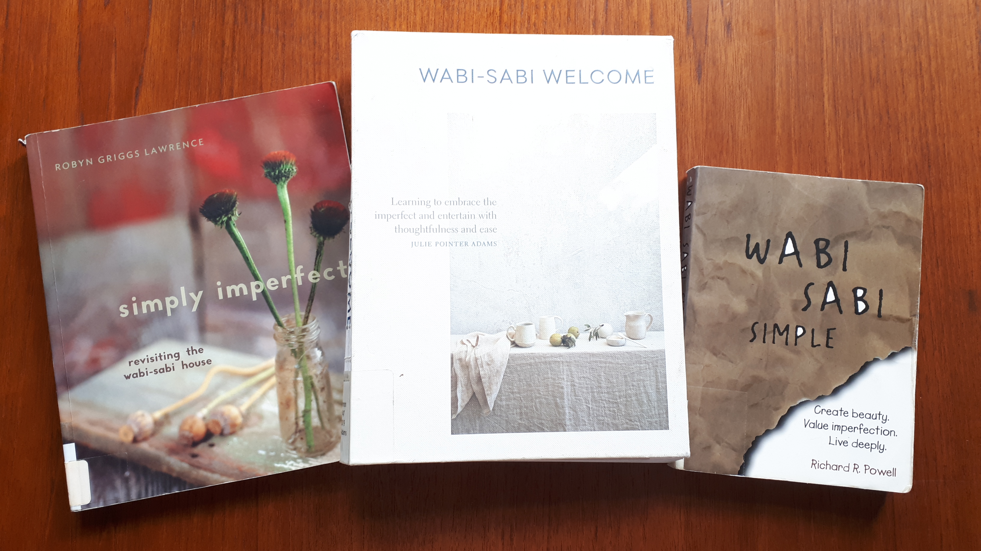 Three Books - Simply Imperfect - Wabi-Sabi Welcome - Wabi Sabi Simple - KW Professional Organizers