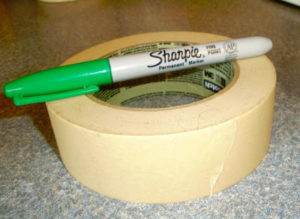sharpie marker and masking tape